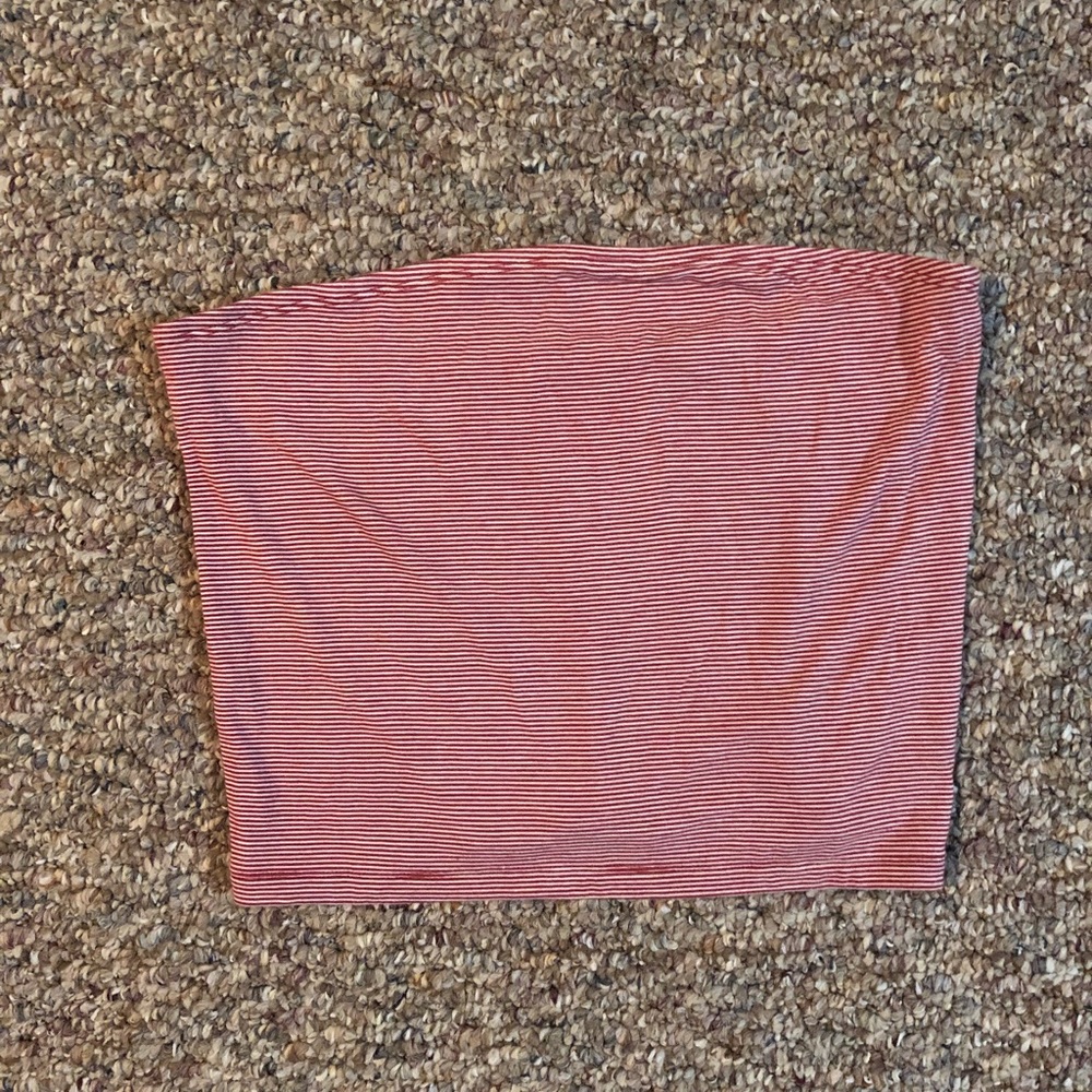 American Eagle Red and White Striped Tube Top